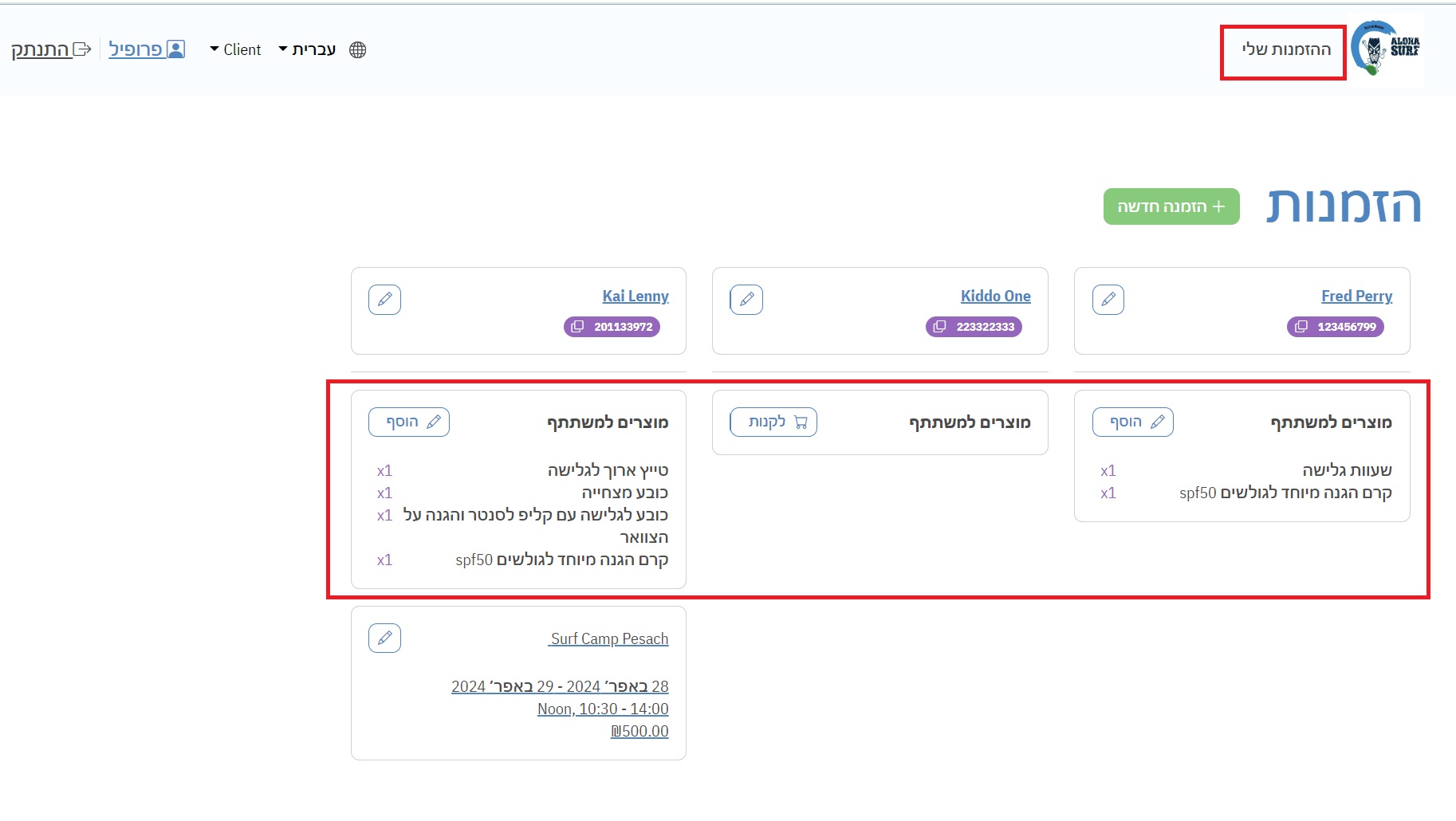 Personal profile in the EasyPlan System